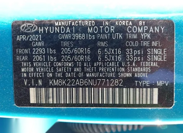 KM8K22AB6NU771282 2022 2022 Hyundai Kona- SE 9