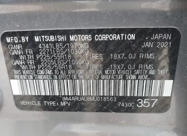 JA4ARUAU6MU018563 2021 2021 Mitsubishi Outlander- Sport 2-0 9