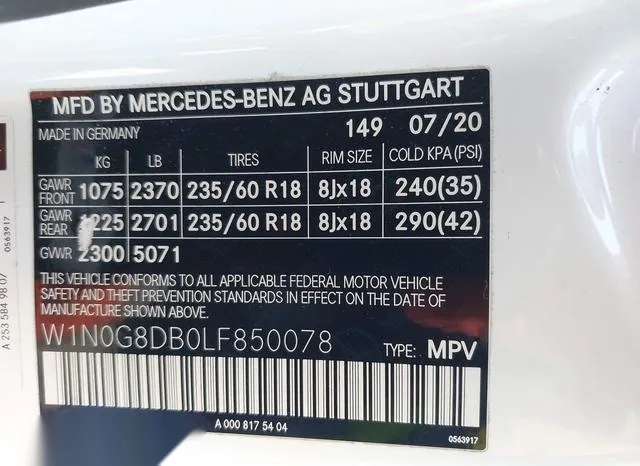 W1N0G8DB0LF850078 2020 2020 Mercedes-Benz GLC 300 9