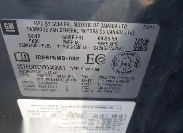 2CTFLVEC6B6405991 2011 2011 GMC Terrain- Slt-1 9