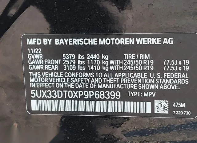 5UX33DT0XP9P68399 2023 2023 BMW X4- Xdrive30I 9