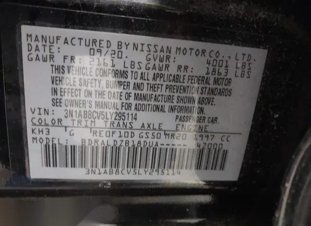 3N1AB8CV5LY295114 2020 2020 Nissan Sentra- Sv Xtronic Cvt 9