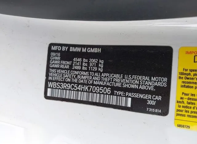 WBS3R9C54HK709506 2017 2017 BMW M4 9