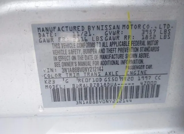 3N1AB8BV0NY212144 2022 2022 Nissan Sentra- S Xtronic Cvt 9