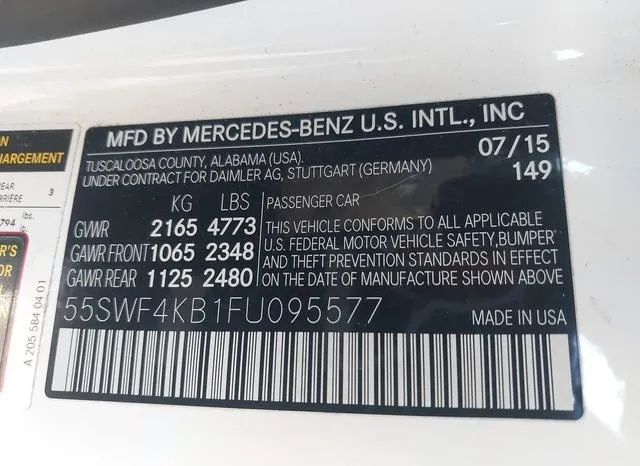 55SWF4KB1FU095577 2015 2015 Mercedes-Benz C 300- 4Matic/Lux 9