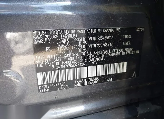 2T3W1RFV2RW325126 2024 2024 Toyota RAV4- Xle 9