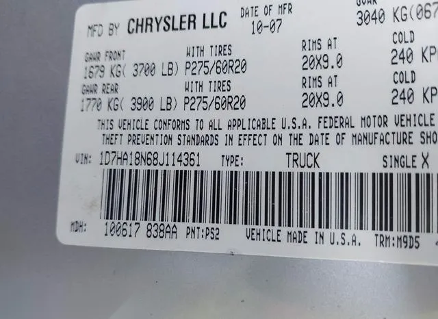 1D7HA18N68J114361 2008 2008 Dodge RAM 1500- Slt 9