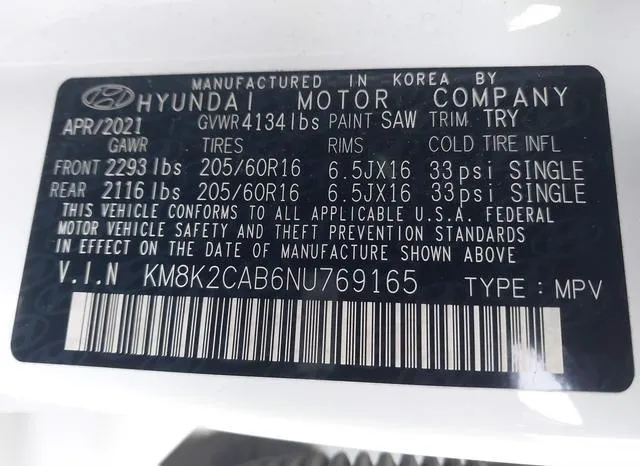 KM8K2CAB6NU769165 2022 2022 Hyundai Kona- SE 9