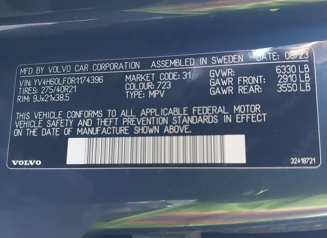 YV4H60LF0R1174396 2024 2024 Volvo Xc90 Recharge Plug-In Hyb 9