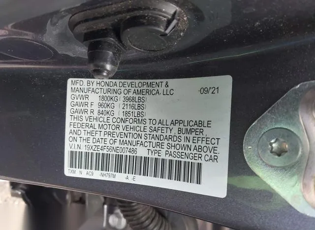 19XZE4F56NE007486 2022 2022 Honda Insight- EX 9