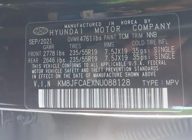 KM8JFCAEXNU088128 2022 2022 Hyundai Tucson- N Line 9