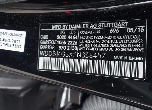 WDDSJ4GBXGN388457 2016 2016 Mercedes-Benz CLA 250- 4Matic 9