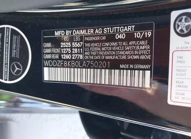 WDDZF8KB0LA750201 2020 2020 Mercedes-Benz AMG E 63- S 4Matic 9