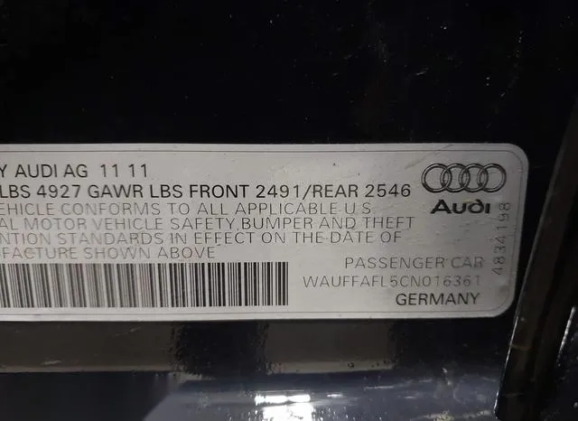 WAUFFAFL5CN016361 2012 2012 Audi A4- 2-0T Premium 9