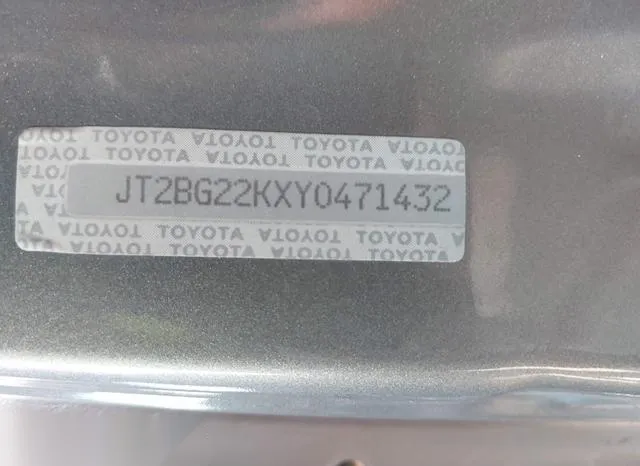 JT2BG22KXY0471432 2000 2000 Toyota Camry- LE 9