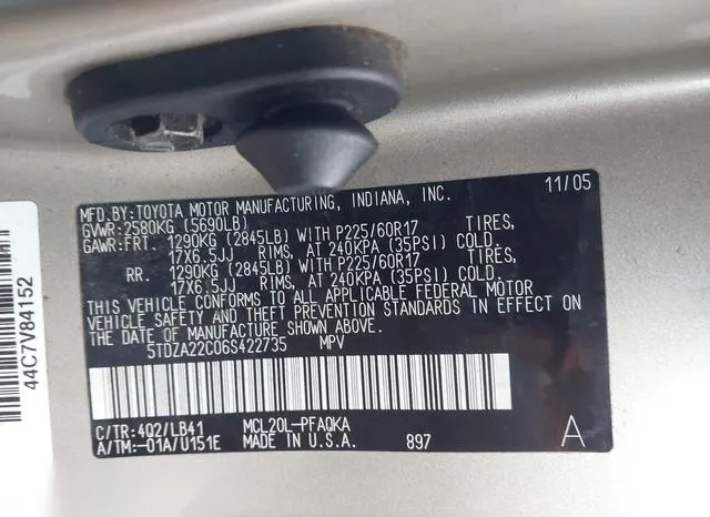 5TDZA22C06S422735 2006 2006 Toyota Sienna- Xle 9