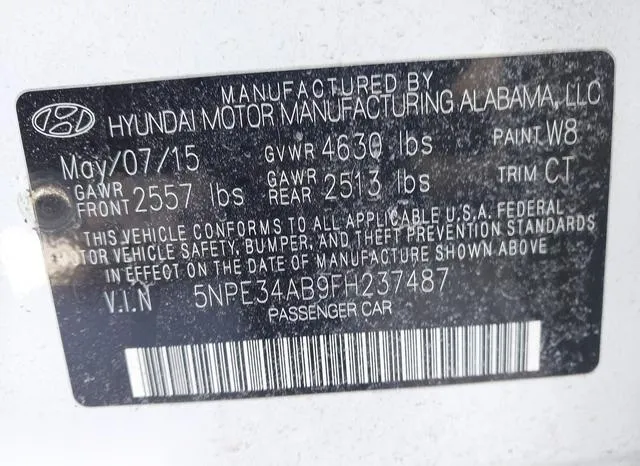 5NPE34AB9FH237487 2015 2015 Hyundai Sonata- Limited 2-0T 9