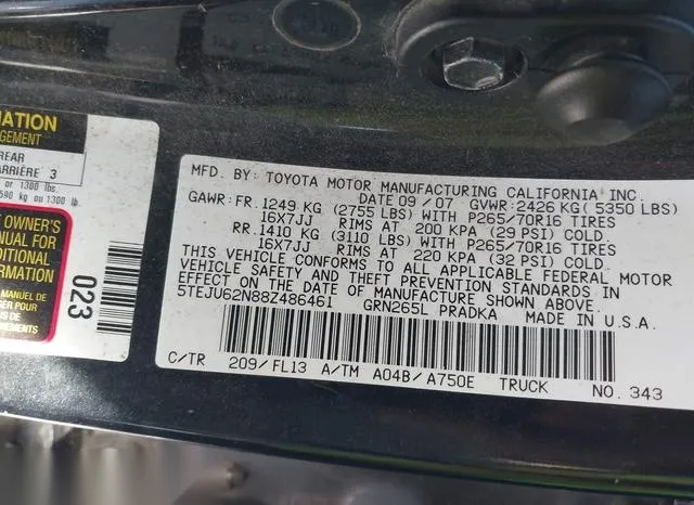 5TEJU62N88Z486461 2008 2008 Toyota Tacoma- Double Cab Preru 9