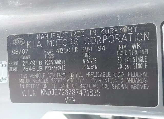 KNDJE723287471835 2008 2008 KIA Sportage- Lx V6 9