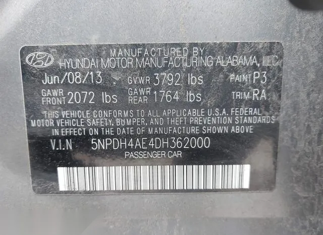 5NPDH4AE4DH362000 2013 2013 Hyundai Elantra- Gls 9