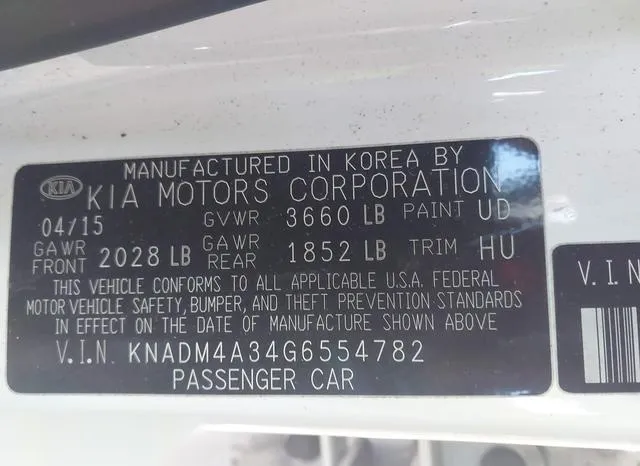 KNADM4A34G6554782 2016 2016 KIA Rio- LX 9