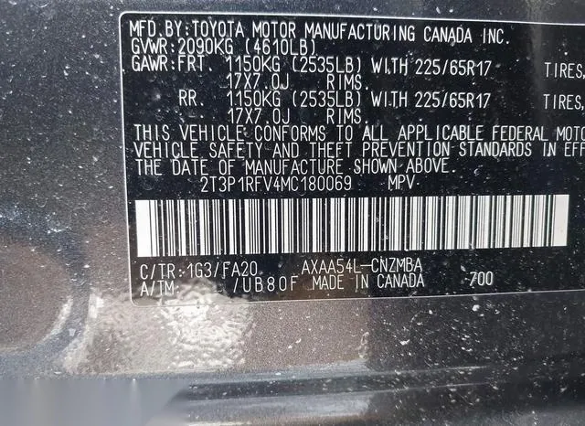 2T3P1RFV4MC180069 2021 2021 Toyota RAV4- Xle 9