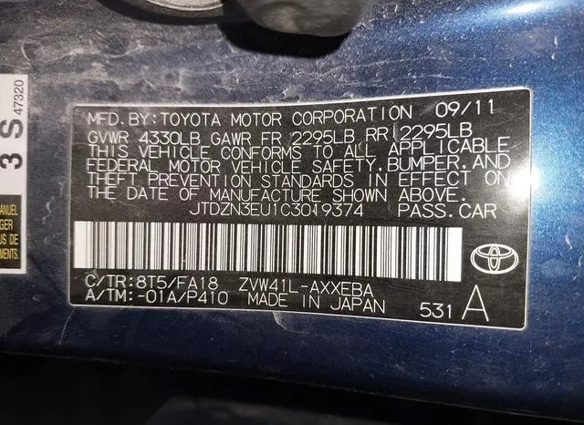 JTDZN3EU1C3019374 2012 2012 Toyota Prius- V Three 9