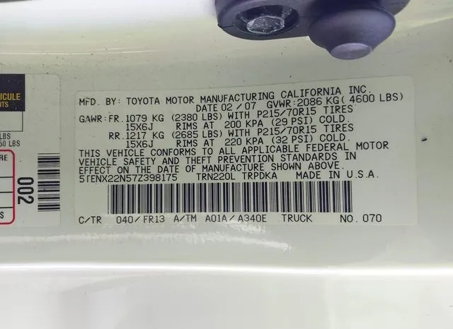 5TENX22N57Z398175 2007 2007 Toyota Tacoma 9