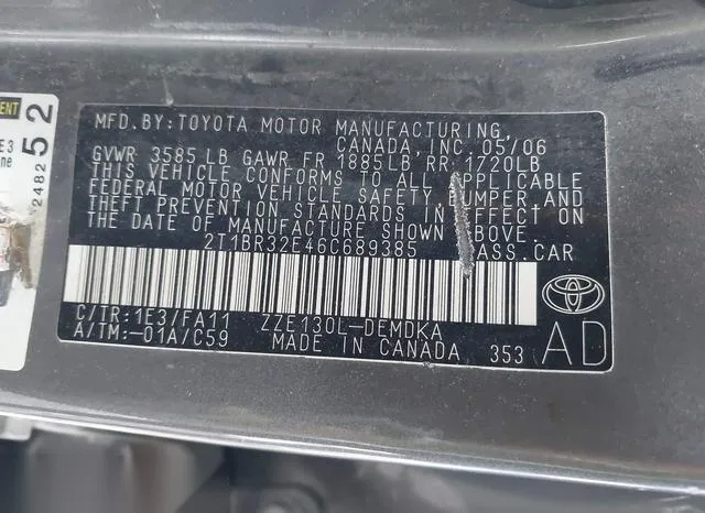 2T1BR32E46C689385 2006 2006 Toyota Corolla- CE 9