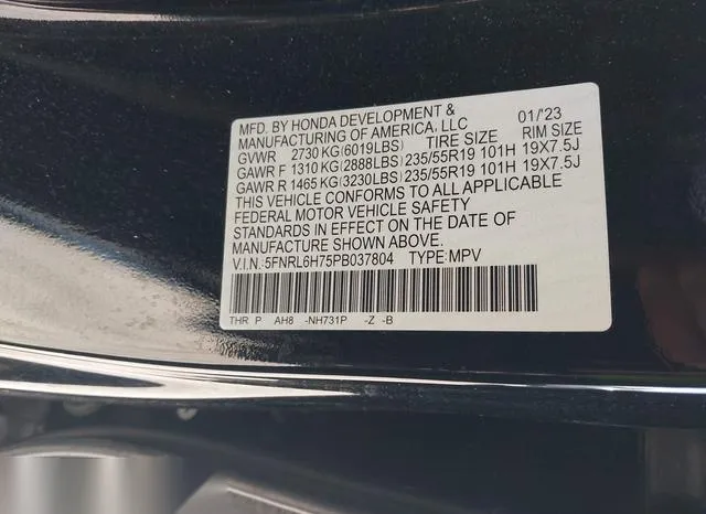 5FNRL6H75PB037804 2023 2023 Honda Odyssey- Sport 9