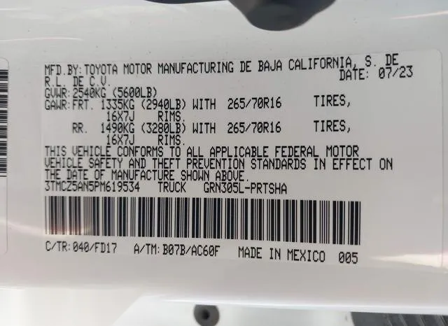 3TMCZ5AN5PM619534 2023 2023 Toyota Tacoma- Trd Off Road 9