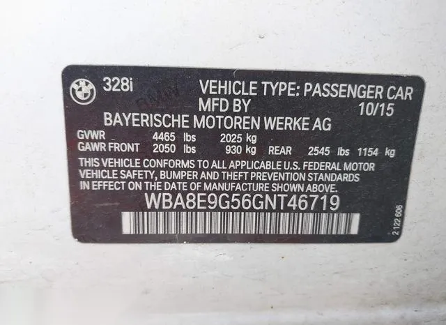 WBA8E9G56GNT46719 2016 2016 BMW 3 Series- 328I 9