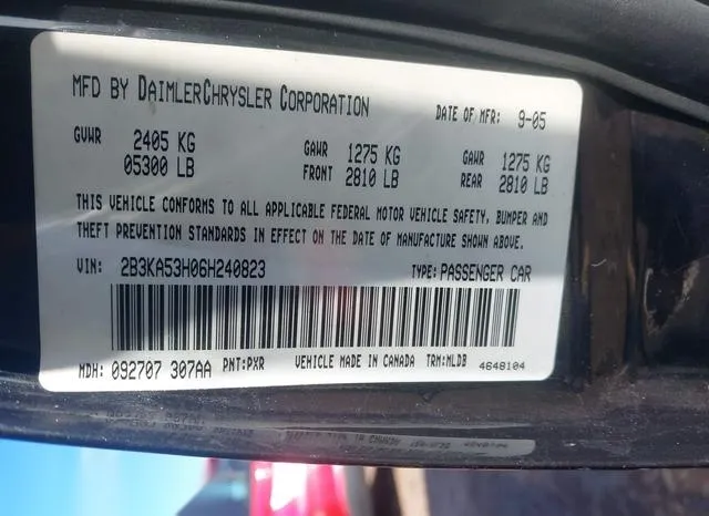 2B3KA53H06H240823 2006 2006 Dodge Charger- RT 9