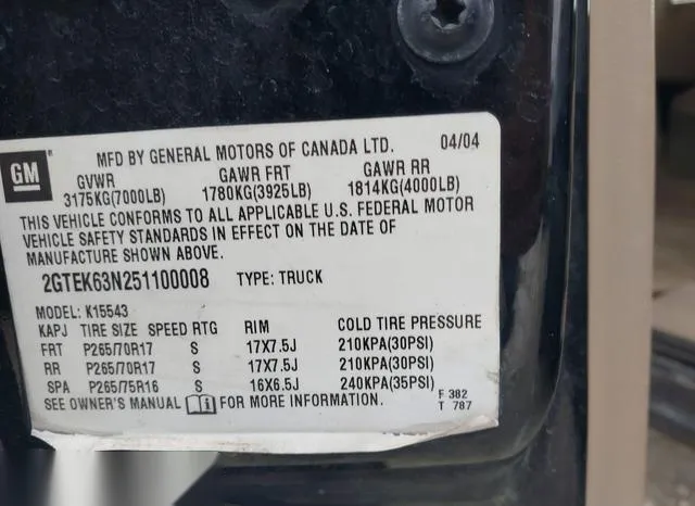 2GTEK63N251100008 2005 2005 GMC Sierra- 1500 Denali 9