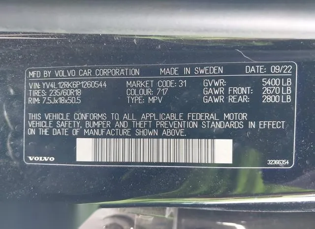 YV4L12RK6P1260544 2023 2023 Volvo XC60- B5 Core 9