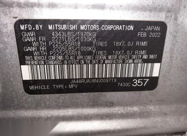 JA4ARUAU8NU009719 2022 2022 Mitsubishi Outlander- Sport 2-0 9