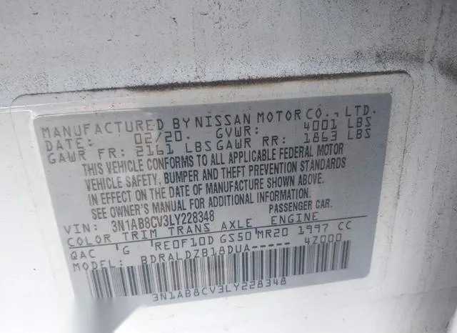 3N1AB8CV3LY228348 2020 2020 Nissan Sentra- Sv Xtronic Cvt 9