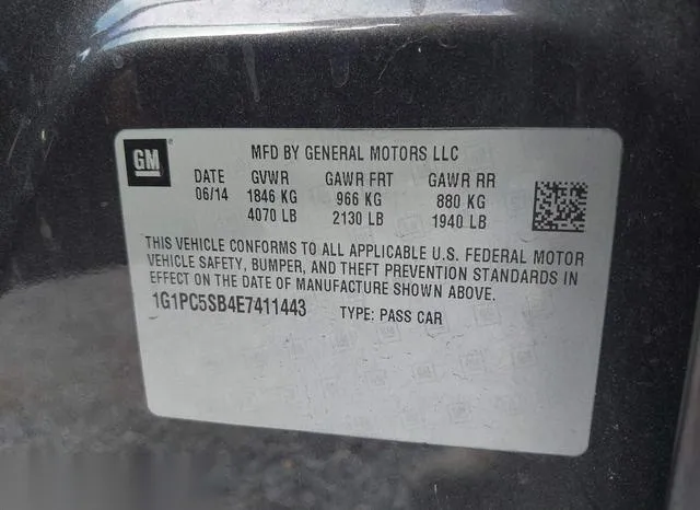 1G1PC5SB4E7411443 2014 2014 Chevrolet Cruze- 1Lt Auto 9