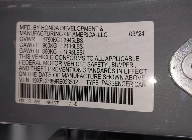 19XFL2H89RE023532 2024 2024 Honda Civic- Sport 9