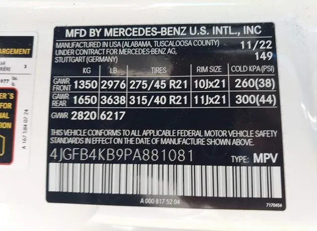 4JGFB4KB9PA881081 2023 2023 Mercedes-Benz GLE 350- 4Matic 9