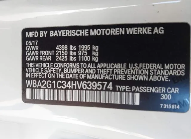 WBA2G1C34HV639574 2017 2017 BMW 2 Series- M240I 9