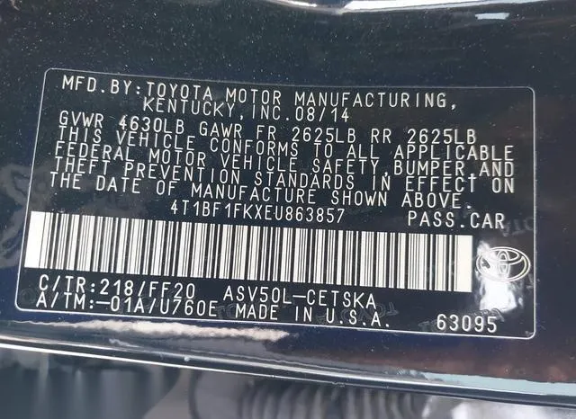 4T1BF1FKXEU863857 2014 2014 Toyota Camry- SE 9