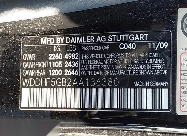 WDDHF5GB2AA136380 2010 2010 Mercedes-Benz E 350- E 350 Sport 9