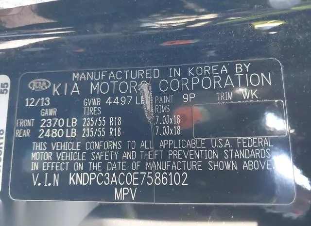 KNDPC3AC0E7586102 2014 2014 KIA Sportage- EX 9