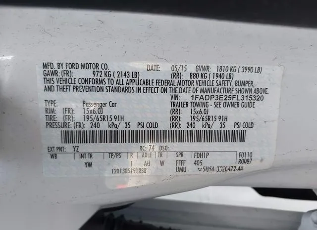 1FADP3E25FL315320 2015 2015 Ford Focus- S 9