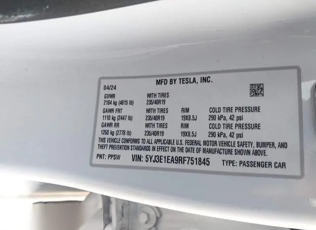 5YJ3E1EA9RF751845 2024 2024 Tesla Model 3- Long Range Dual 9