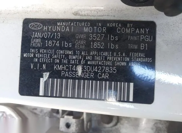 KMHCT4AE3DU427835 2013 2013 Hyundai Accent- Gls 9