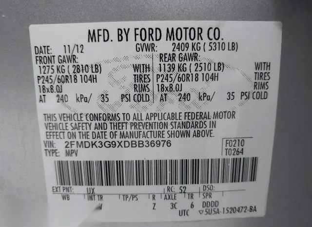 2FMDK3G9XDBB36976 2013 2013 Ford Edge- SE 9