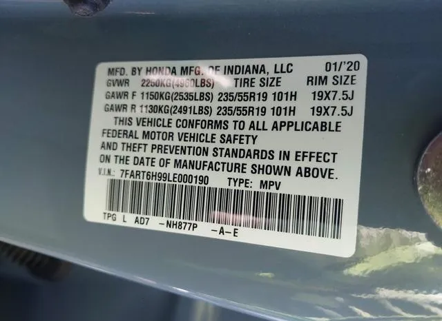 7FART6H99LE000190 2020 2020 Honda CR-V- Hybrid Touring 9