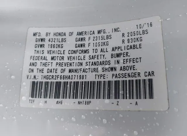 1HGCR2F66HA071981 2017 2017 Honda Accord- Sport 9